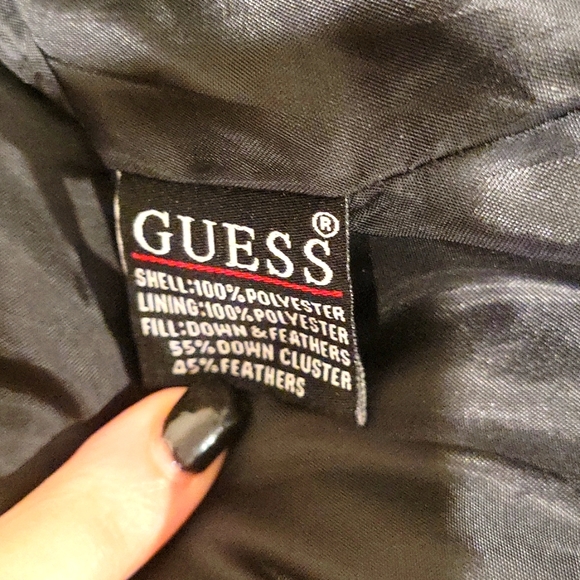 Guess Puffer Down Black Jacket Size Medium - Picture 6 of 6
